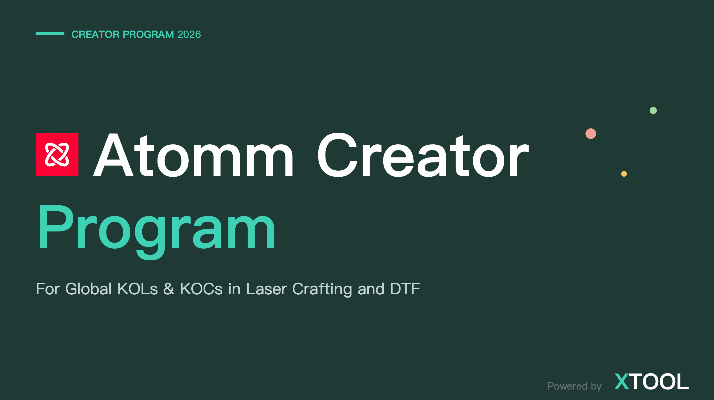 Atomm Creator Program 2026 项目视觉